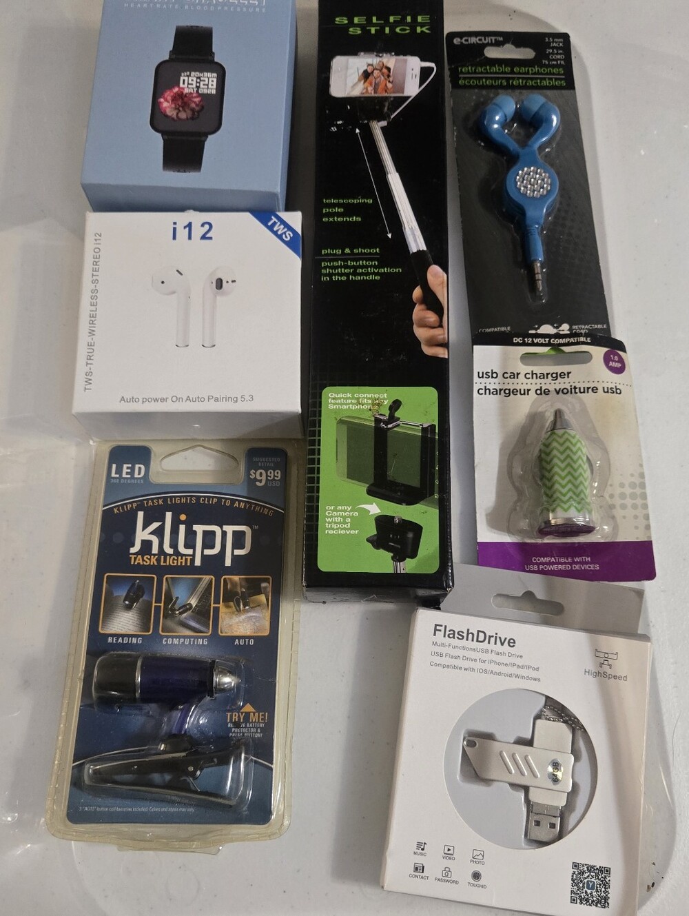Random Wireless Earbuds & Accessories Bundle - White